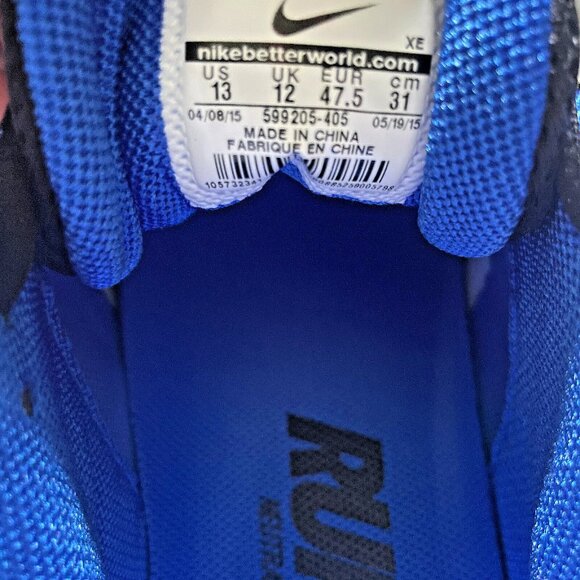 NEW Nike Air Pegasus 30 Running Trainers 2013 Blue Black Volt 599205-405 13 US - Picture 3 of 16